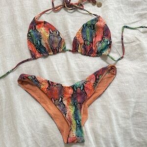 Luli Fama medium snakeskin print bikini
